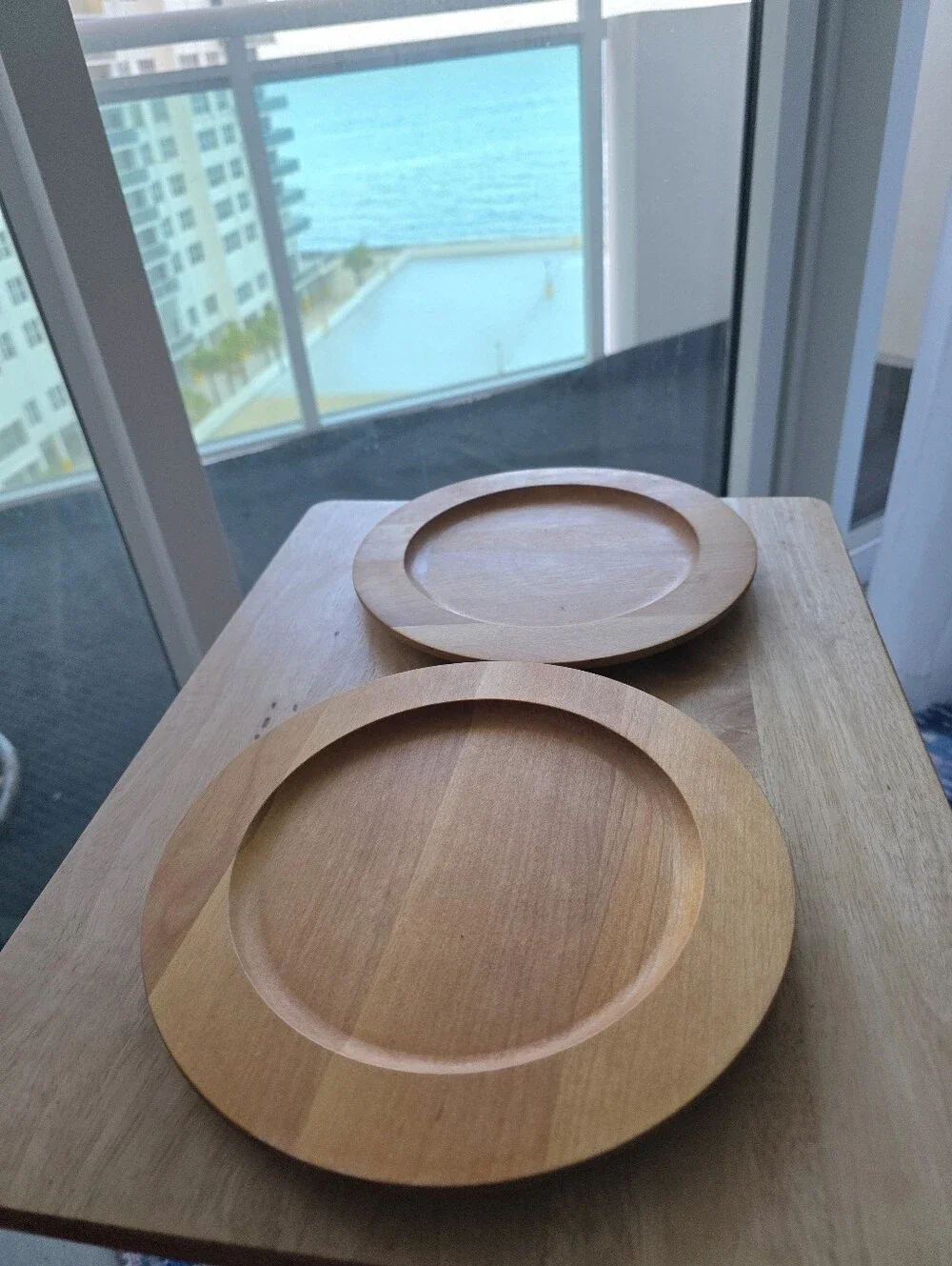 Vintage Williams Sonoma John McLeod Wooden Plates Set 2